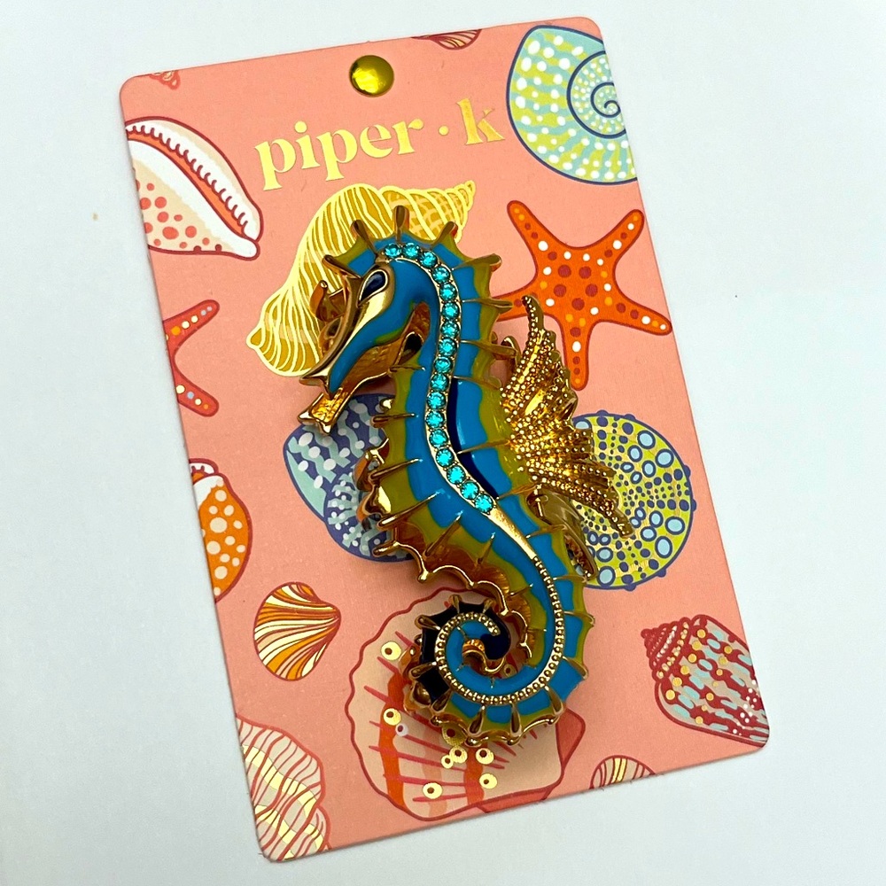 NWT ⚜️🩵⚜️ Piper K Gorgeous Seahorse Hair Claw Clip - Picture 3 of 14